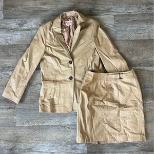 Rouje Lambskin Blazer and Skirt in Tan AUTHENTIC SET